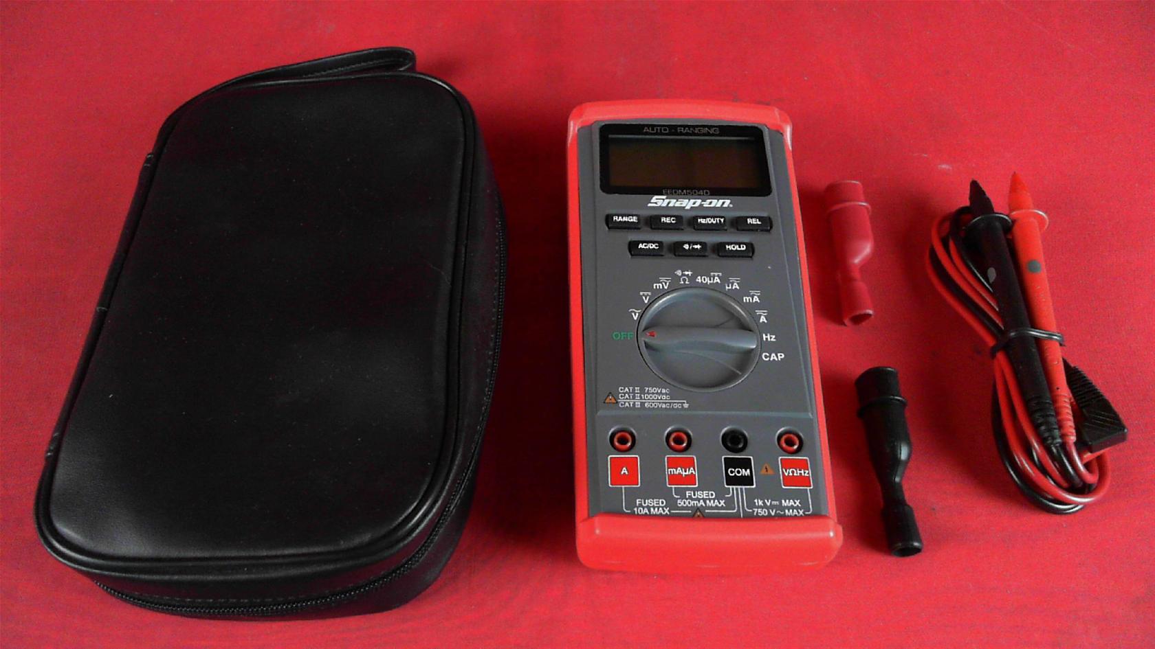SnapOn Tools EEDM504D Autoranging digital multimeter with case and